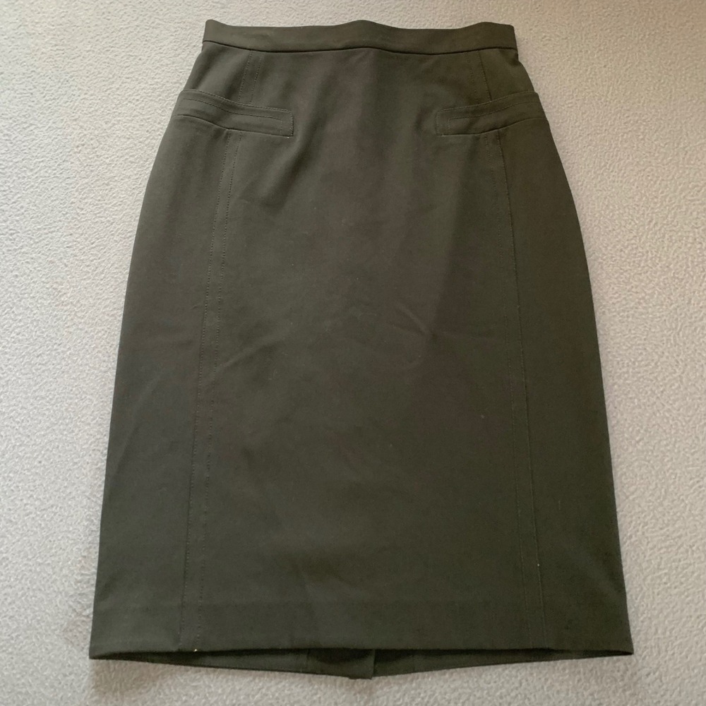 Byron Lars Beauty Mark Back Button Up Detail Pencil Skirt Black Size 6 Career